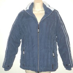 ZeroXposur Women's Size Small Ski Jacket Blue Down Filler Zip-Off Hood Full Zip